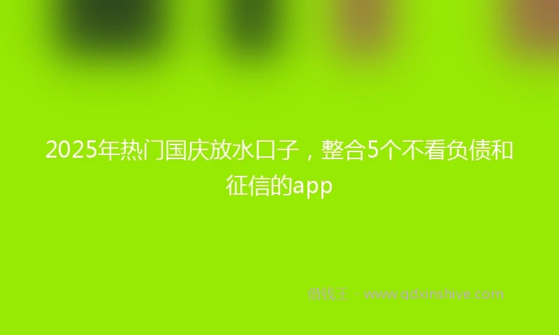2025年热门国庆放水口子，整合5个不看负债和征信的app