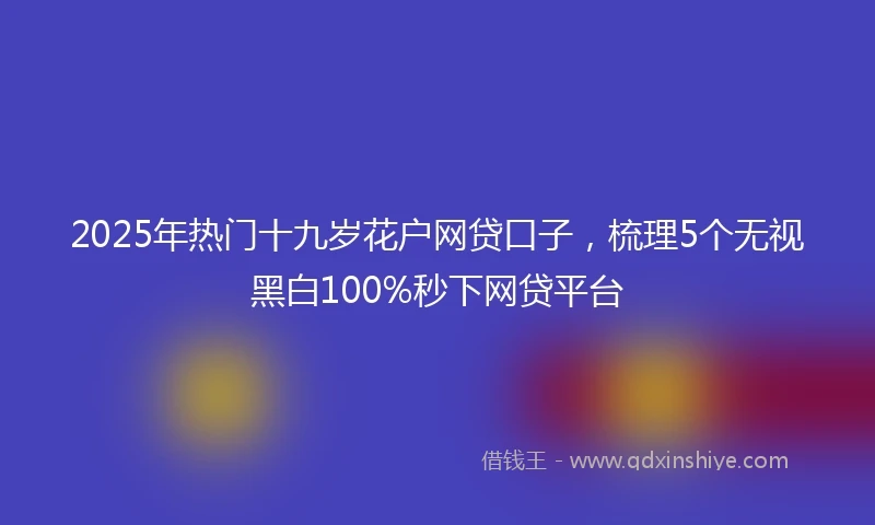 2025年热门十九岁花户网贷口子，梳理5个无视黑白100%秒下网贷平台