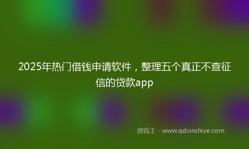 2025年热门借钱申请软件，整理五个真正不查征信的贷款app