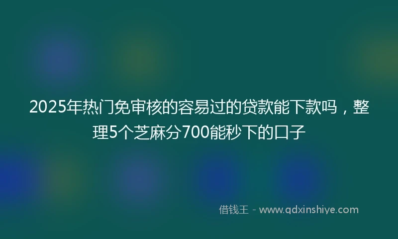 2025年热门免审核的容易过的贷款能下款吗，整理5个芝麻分700能秒下的口子