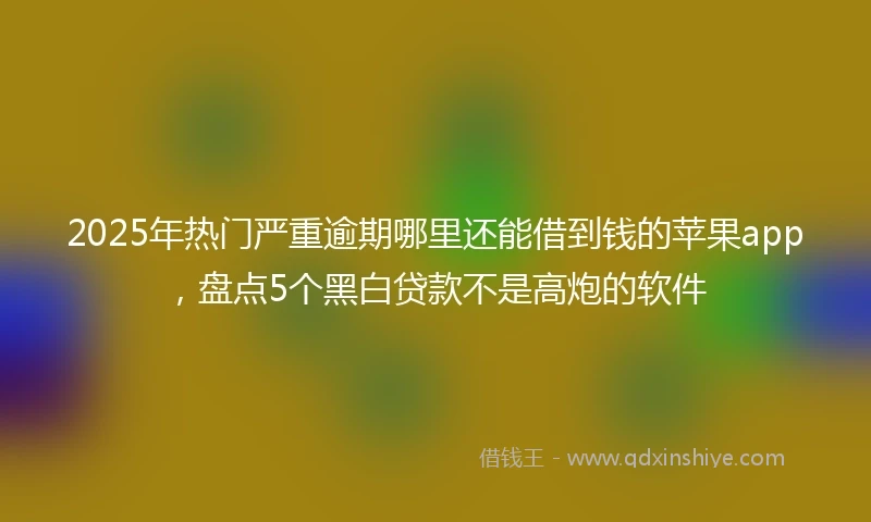 2025年热门严重逾期哪里还能借到钱的苹果app，盘点5个黑白贷款不是高炮的软件