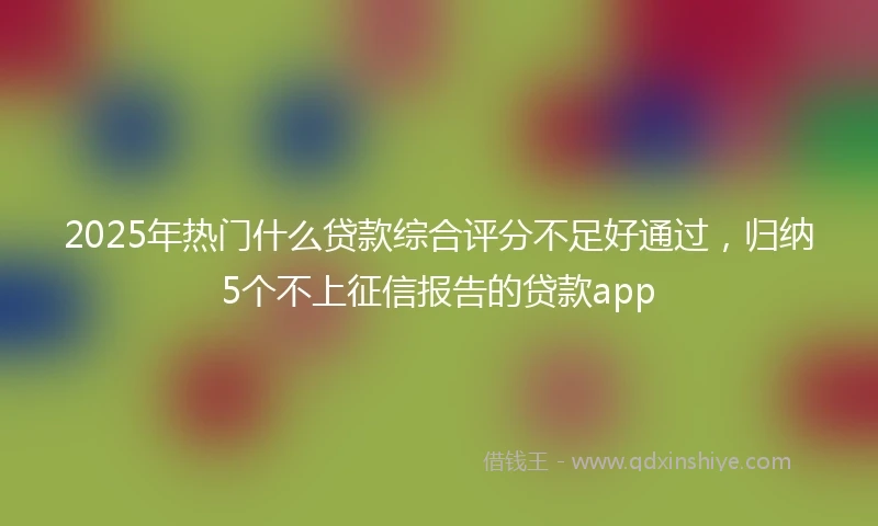2025年热门什么贷款综合评分不足好通过，归纳5个不上征信报告的贷款app