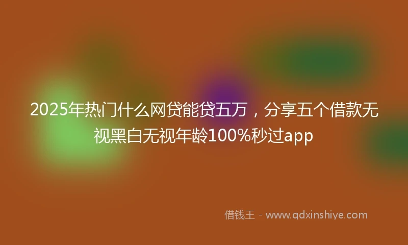 2025年热门什么网贷能贷五万，分享五个借款无视黑白无视年龄100%秒过app