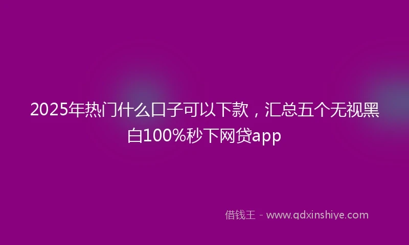 2025年热门什么口子可以下款，汇总五个无视黑白100%秒下网贷app