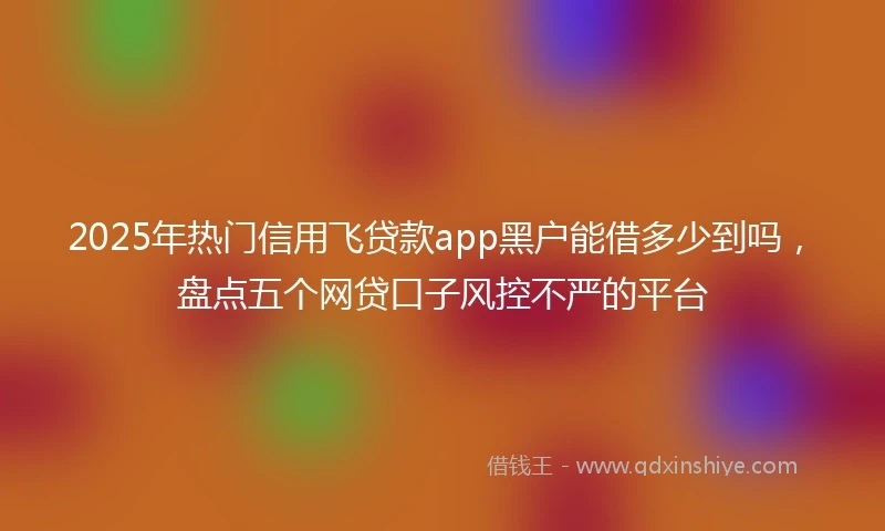 2025年热门信用飞贷款app黑户能借多少到吗,盘点五个网贷口子风控不严的平台