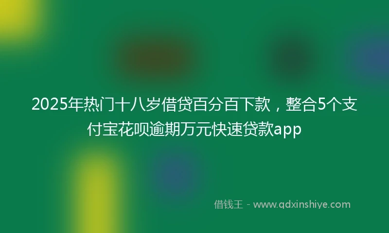 2025年热门十八岁借贷百分百下款，整合5个支付宝花呗逾期万元快速贷款app