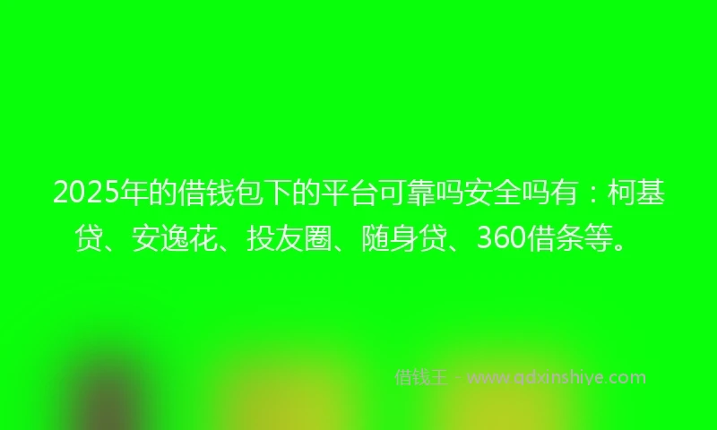 2025年的借钱包下的平台可靠吗安全吗有:柯基贷、安逸花、投友圈、随身贷、360借条等。