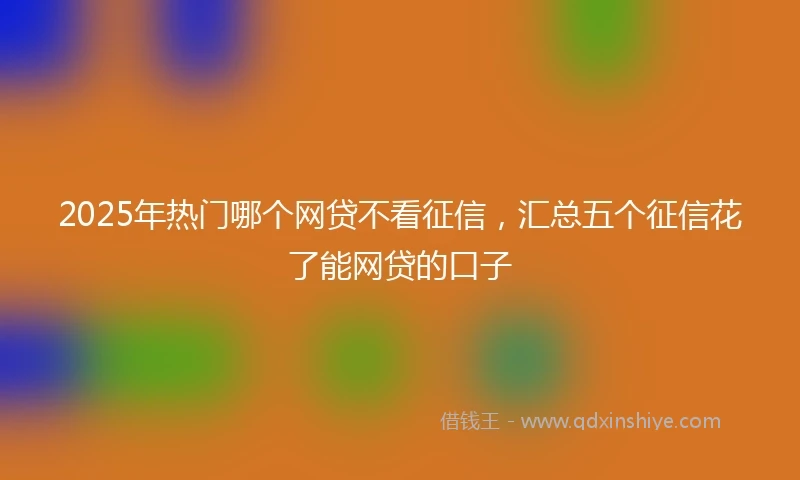 2025年热门哪个网贷不看征信,汇总五个征信花了能网贷的口子