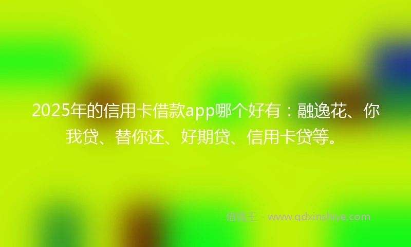 2025年的信用卡借款app哪个好有：融逸花、你我贷、替你还、好期贷、信用卡贷等。