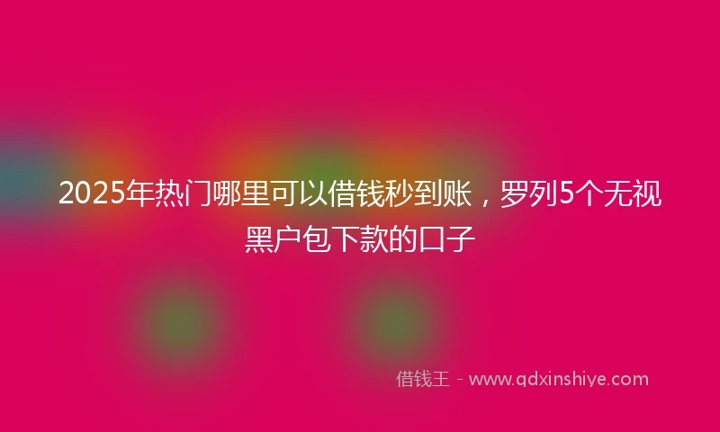 2025年热门哪里可以借钱秒到账，罗列5个无视黑户包下款的口子