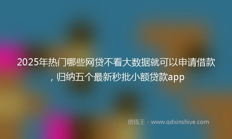 2025年热门哪些网贷不看大数据就可以申请借款，归纳五个最新秒批小额贷款app