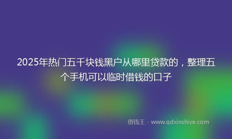 2025年热门五千块钱黑户从哪里贷款的,整理五个手机可以临时借钱的口子