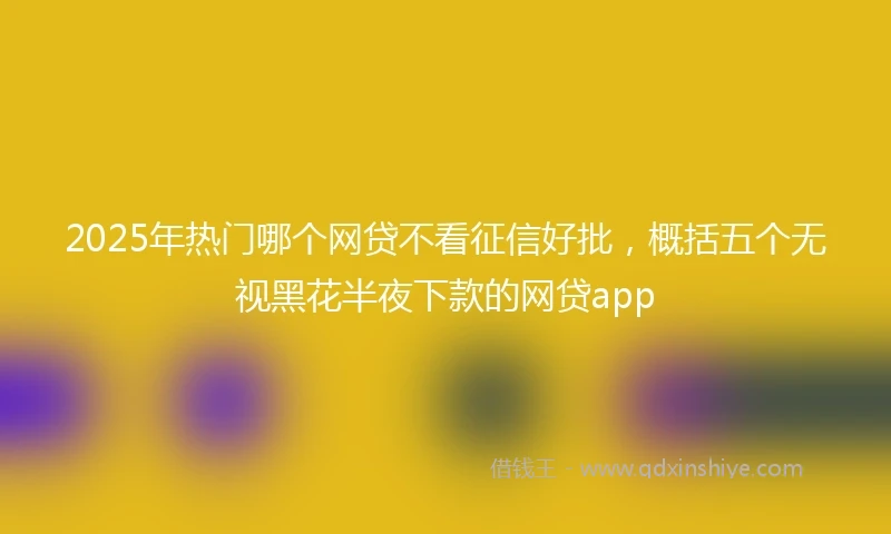 2025年热门哪个网贷不看征信好批，概括五个无视黑花半夜下款的网贷app