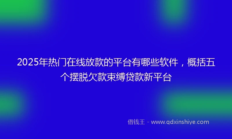 2025年热门在线放款的平台有哪些软件，概括五个摆脱欠款束缚贷款新平台