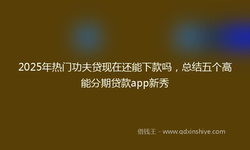 2025年热门功夫贷现在还能下款吗，总结五个高能分期贷款app新秀