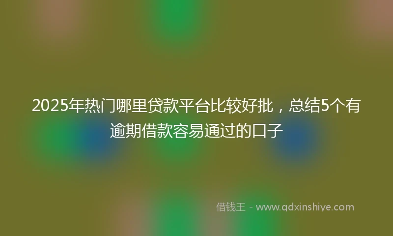 2025年热门哪里贷款平台比较好批，总结5个有逾期借款容易通过的口子