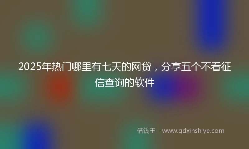 2025年热门哪里有七天的网贷，分享五个不看征信查询的软件