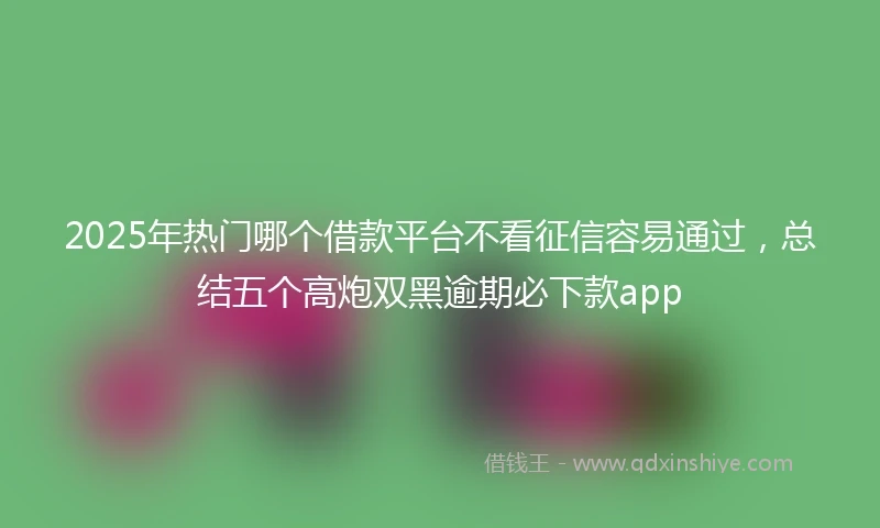 2025年热门哪个借款平台不看征信容易通过，总结五个高炮双黑逾期必下款app