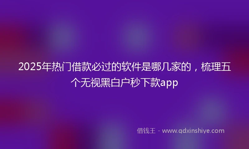 2025年热门借款必过的软件是哪几家的,梳理五个无视黑白户秒下款app