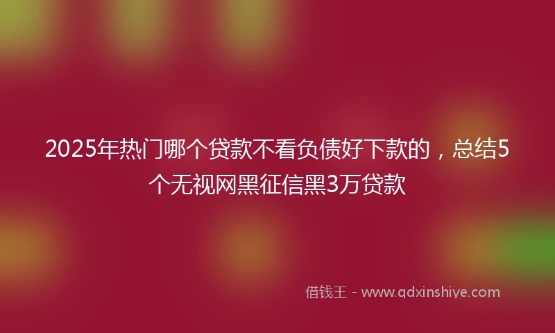 2025年热门哪个贷款不看负债好下款的,总结5个无视网黑征信黑3万贷款