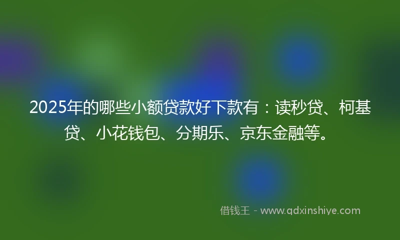 2025年的哪些小额贷款好下款有：读秒贷、柯基贷、小花钱包、分期乐、京东金融等。