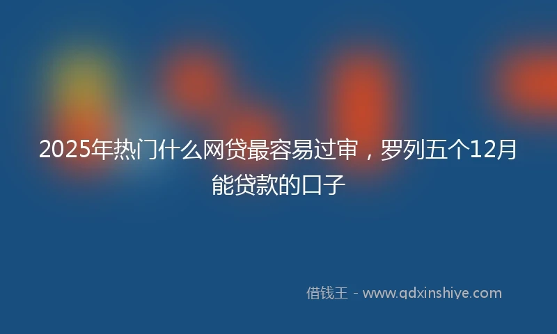 2025年热门什么网贷最容易过审，罗列五个12月能贷款的口子