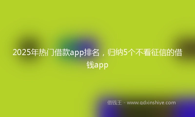 2025年热门借款app排名,归纳5个不看征信的借钱app