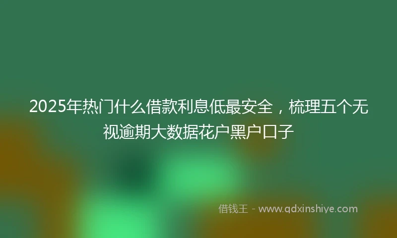 2025年热门什么借款利息低最安全，梳理五个无视逾期大数据花户黑户口子