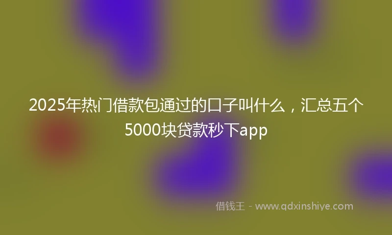 2025年热门借款包通过的口子叫什么，汇总五个5000块贷款秒下app