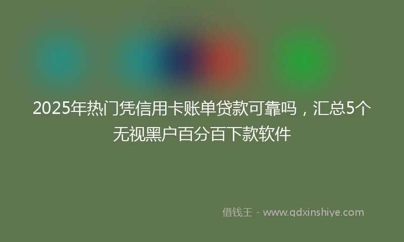 2025年热门凭信用卡账单贷款可靠吗，汇总5个无视黑户百分百下款软件