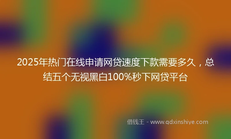 2025年热门在线申请网贷速度下款需要多久，总结五个无视黑白100%秒下网贷平台