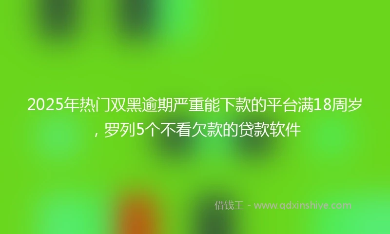 2025年热门双黑逾期严重能下款的平台满18周岁，罗列5个不看欠款的贷款软件