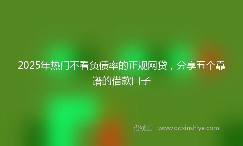 2025年热门不看负债率的正规网贷，分享五个靠谱的借款口子
