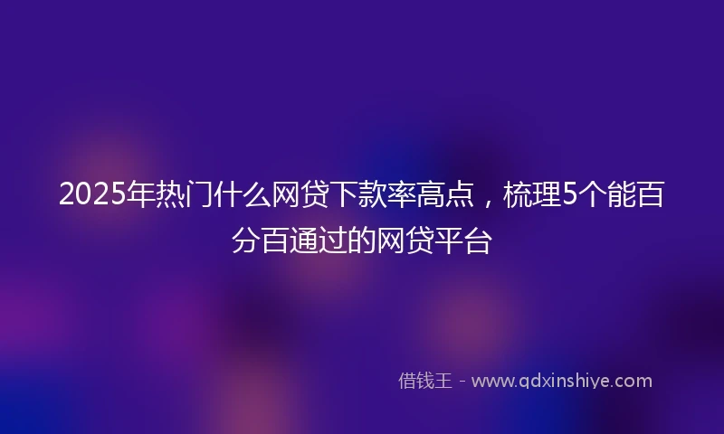2025年热门什么网贷下款率高点，梳理5个能百分百通过的网贷平台