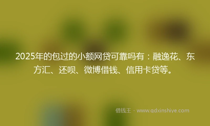 2025年的包过的小额网贷可靠吗有：融逸花、东方汇、还呗、微博借钱、信用卡贷等。