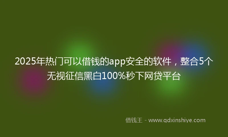2025年热门可以借钱的app安全的软件，整合5个无视征信黑白100%秒下网贷平台