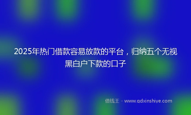2025年热门借款容易放款的平台，归纳五个无视黑白户下款的口子