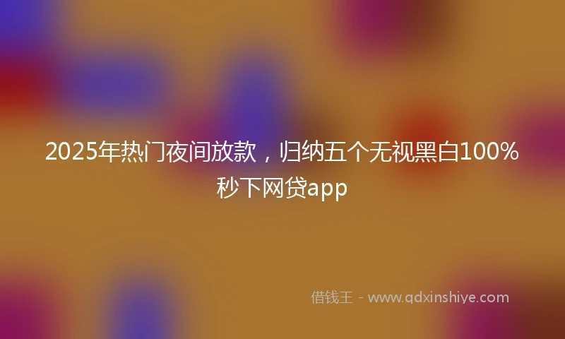 2025年热门夜间放款，归纳五个无视黑白100%秒下网贷app