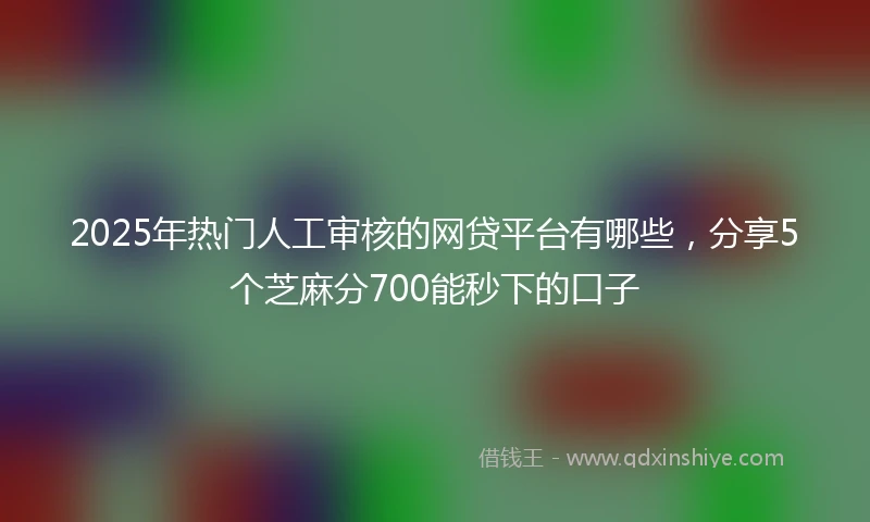 2025年热门人工审核的网贷平台有哪些,分享5个芝麻分700能秒下的口子