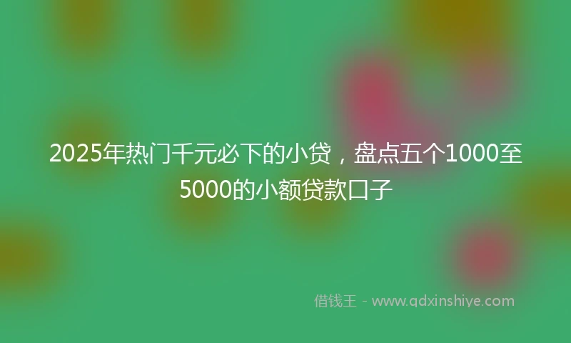2025年热门千元必下的小贷，盘点五个1000至5000的小额贷款口子