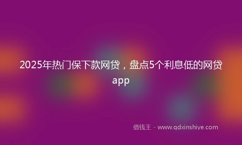 2025年热门保下款网贷，盘点5个利息低的网贷app