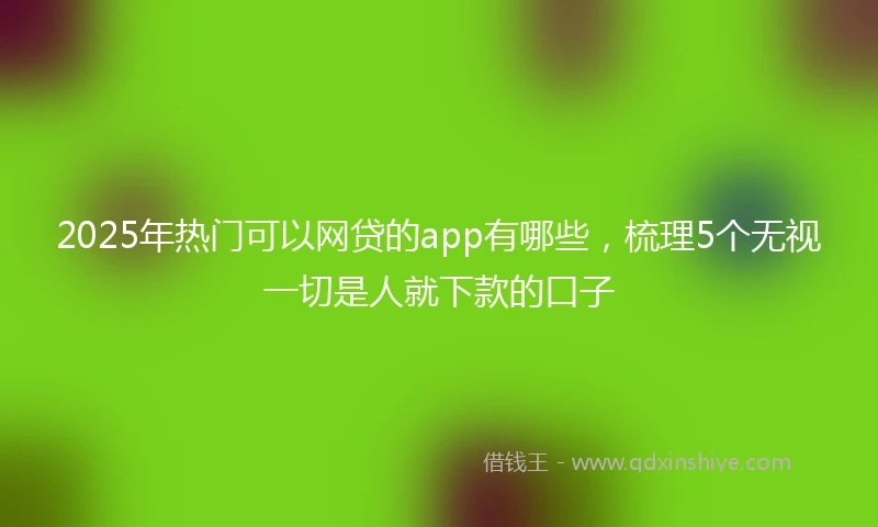 2025年热门可以网贷的app有哪些，梳理5个无视一切是人就下款的口子