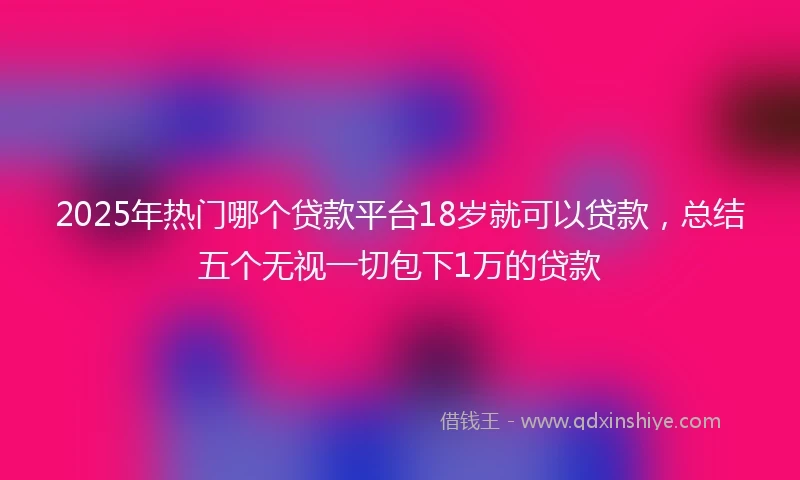 2025年热门哪个贷款平台18岁就可以贷款，总结五个无视一切包下1万的贷款