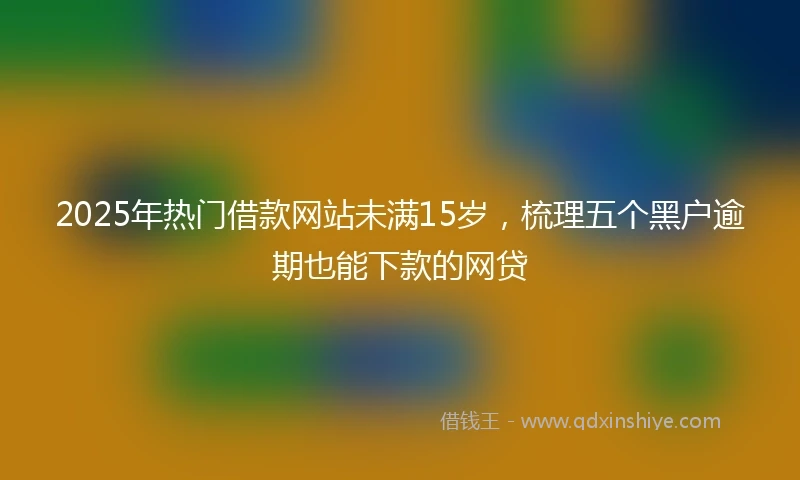 2025年热门借款网站未满15岁,梳理五个黑户逾期也能下款的网贷