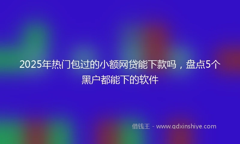 2025年热门包过的小额网贷能下款吗，盘点5个黑户都能下的软件