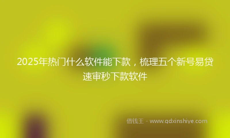 2025年热门什么软件能下款，梳理五个新号易贷速审秒下款软件