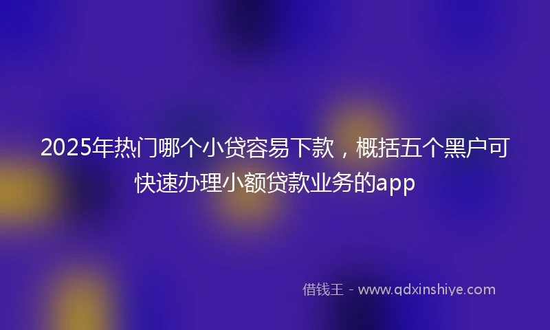 2025年热门哪个小贷容易下款，概括五个黑户可快速办理小额贷款业务的app