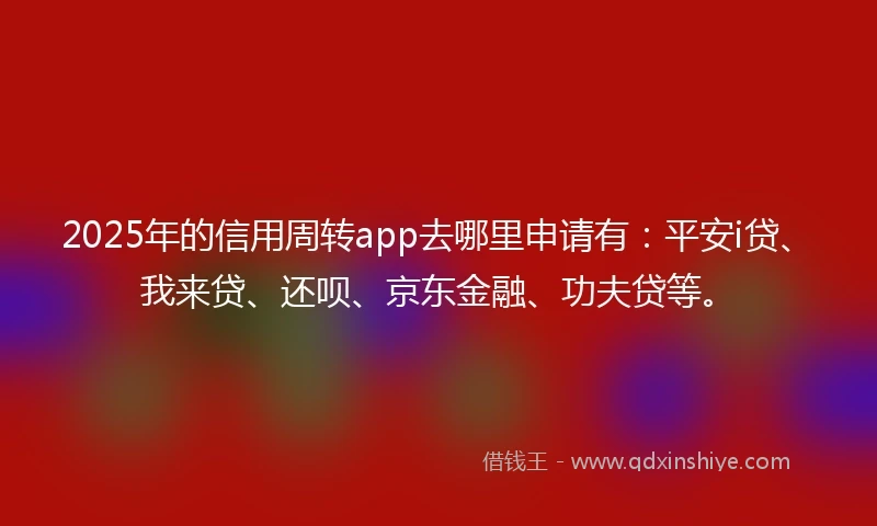 2025年的信用周转app去哪里申请有：平安i贷、我来贷、还呗、京东金融、功夫贷等。