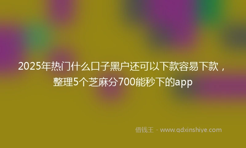 2025年热门什么口子黑户还可以下款容易下款，整理5个芝麻分700能秒下的app