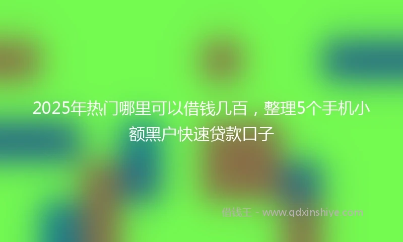 2025年热门哪里可以借钱几百，整理5个手机小额黑户快速贷款口子